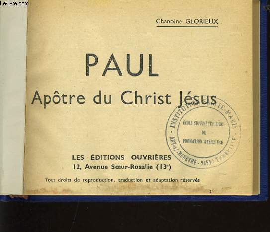 PAUL APOTRE DU CHRIST JESUS
