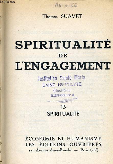 SPIRITUALITE DE L'ENGAGEMENT