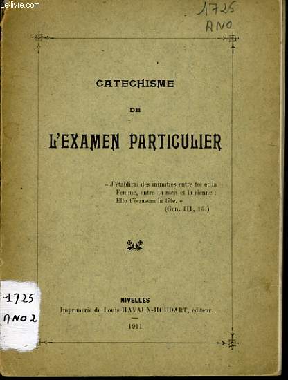 CATECHISME DE L'EXAMEN PARTICULIER