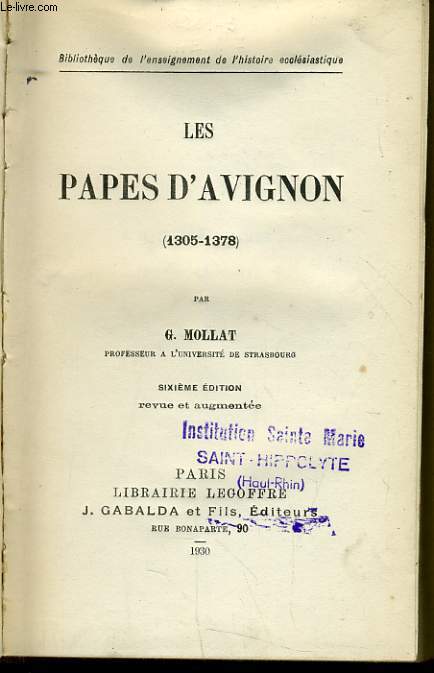 LES PAPES D'AVIGNON (1305-1378)