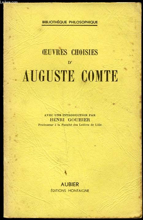 OEUVRES CHOISIES D'AUGUSTE COMTE