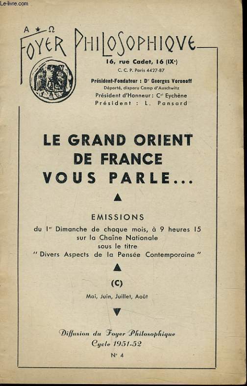 FOYER PHILOSOPHIQUE N4 - LE GRAND ORIENT DE FRANCE VOUS PARLE ...