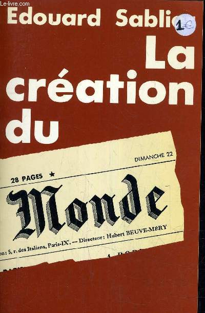LA CREATION DU MONDE.