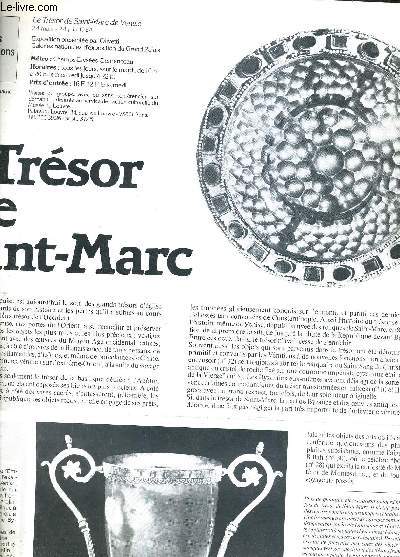 LE PETIT JOURNAL DES GRANDES EXPOSITIONS - LE TRESOR DE SAINT MARC DE VENISE - 24 MARS 24 JUIN 1984.