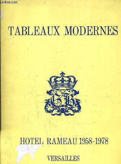 CATALOGUE DES VENTES AUX ENCHERES - TABLEAUX MODERNES HOTEL RAMEAU LE 26 NOVEMBRE 1978.