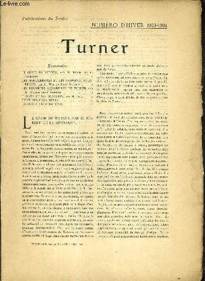 TURNER - NUMERO D'HIVER 1903-1904.