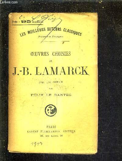 OEUVRES CHOISIES DE J.-B. LAMARCK.