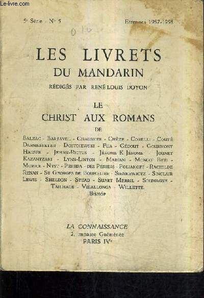 LES LIVRETS DU MANDARIN 5E SERIE N5 ETRENNES 1957-1958 - LE CHRIST AUX ROMANS.