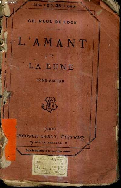 L'AMANT DE LA LUNE - TOME SECOND - INCOMPLET.