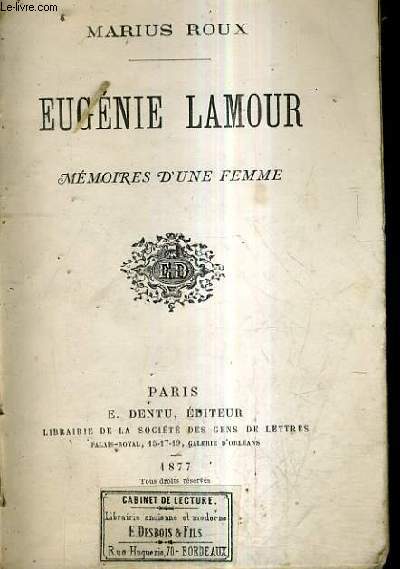 EUGENE LAMOUR MEMOIRES D'UNE FEMME.