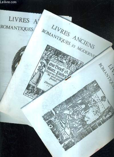 LOT DE 3 CATALOGUES DE LA LIBRAIRIE LIBRO LIBER LIVRES ANCIENS ET MODERNES - CATALOGUE N36 JANVIER 1988 + N37 AUTOMNE 1987 + N56.