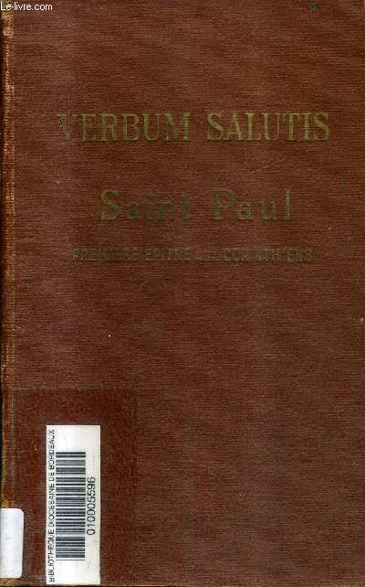 SAINT PAUL PREMIERE EPITRE AUX CORINTHIENS / VERBUM SALUTIS XIII.