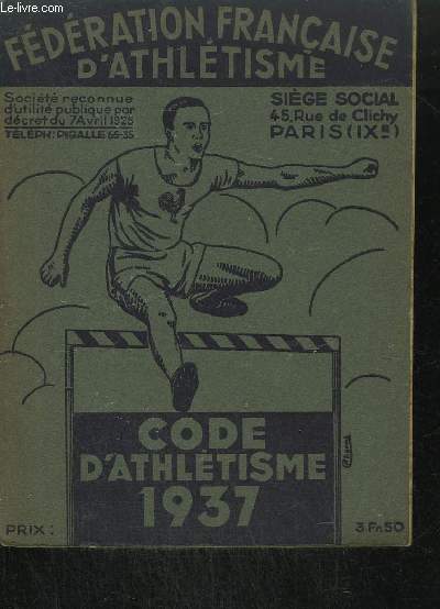 CODE D'ATHLETISME 1937