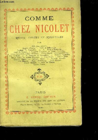 COMME CHEZ NICOLET - RECITS, CONTES ET NOUVELLES