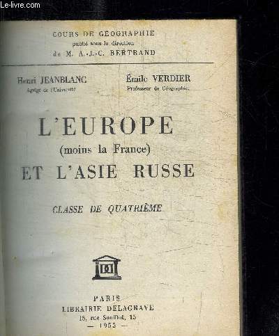 L'EUROPE (MOINS LA FRANCE) ET L'ASIE RUSSE - CLASSE DE QUATRIEME