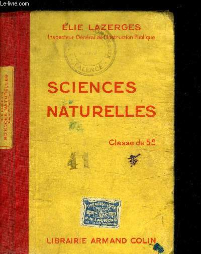 SCIENCES NATURELLES - CLASSE DE 5e