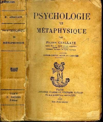 PSYCHOLOGIE ET METAPHYSIQUE