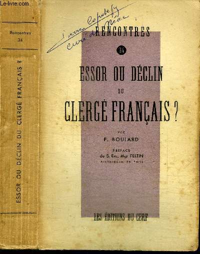 ESSOR OU DECLIN DU CLERGE FRANCAIS ? - RENCONTRES 34
