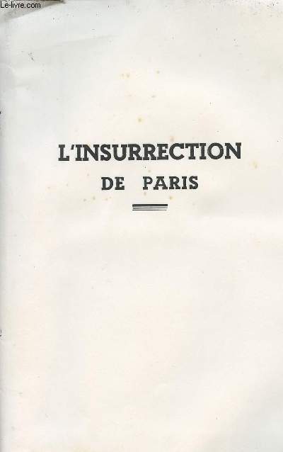 L'insurrection de Paris