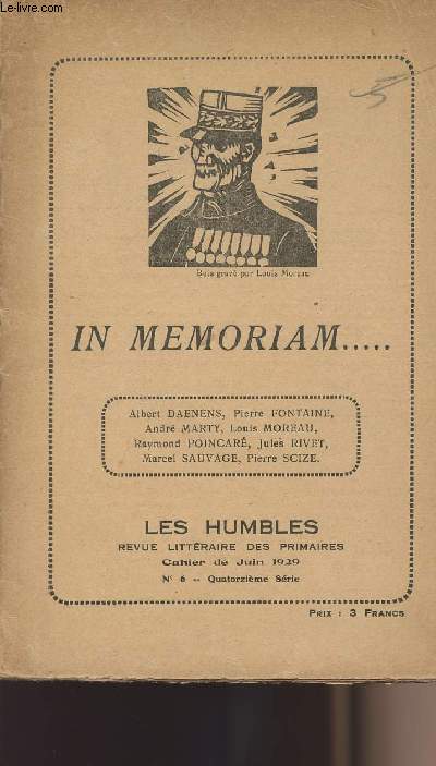 In Memoriam... Les Humbles, revue littraire des primaires, cahier de juin 1929 N6