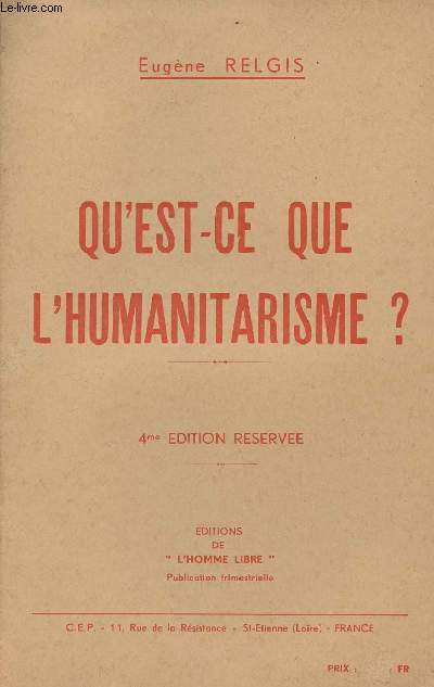Qu'est-ce que l'humanitarisme ?