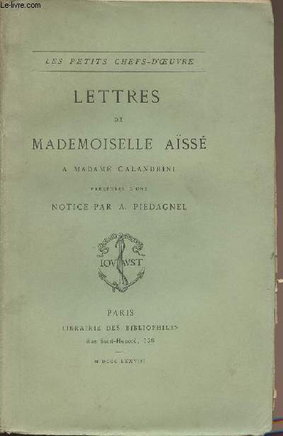 Lettres de Mademoiselle Ass  Madame Calandrini - collection 