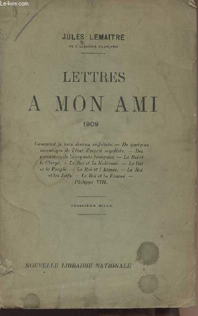 Lettres  mon ami - 1909