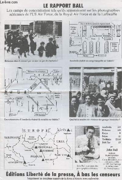 Le Rapport Ball - Les camps de concentration tels qu'ils apparaissent sur les photos ariennes de l'US Air Force, de la Royal Air Force et de la Luftwaffe