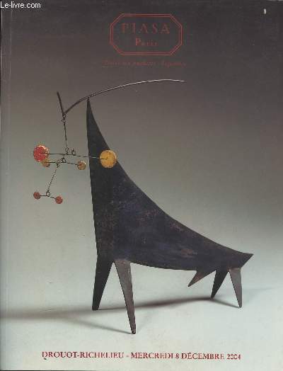 Piasa : Importants dessins, tableaux et sculptures des XIXe et XXe sicles - Mercredi 8 dcembre 2004