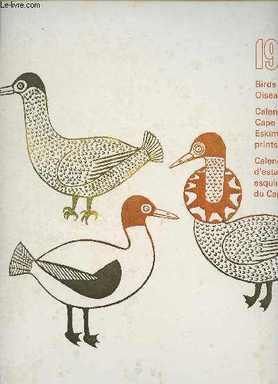 1972 - Calendrier d'estampes esquimaudes du Cap Dorset - Oiseaux enchants