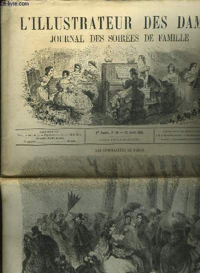 L'ILLUSTRATEUR DES DAMES - JOURNAL DES SOIREES DE FAMILLE N16 1RE ANNEE