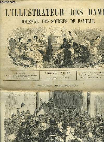 L'ILLUSTRATEUR DES DAMES - JOURNAL DES SOIREES DE FAMILLE N33 1RE ANNEE