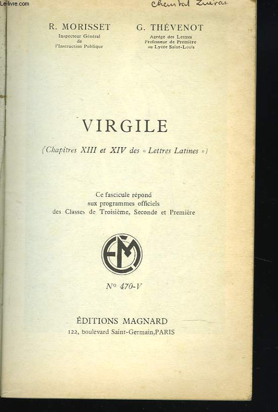 VIRGILE (CHAPITRES XII ET XIV DES 