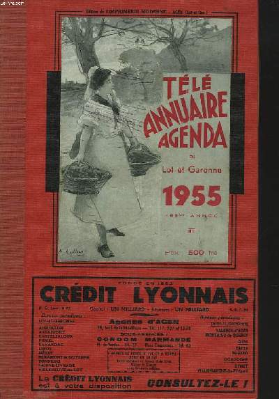 TELE ANNUAIRE AGENDA DU LOT-ET-GARONNE 1955 (165e ANNEE)