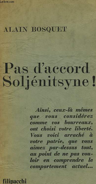 PAS D'ACCORD SOLJENITSYNE ! CONTRE-COURANT N1.