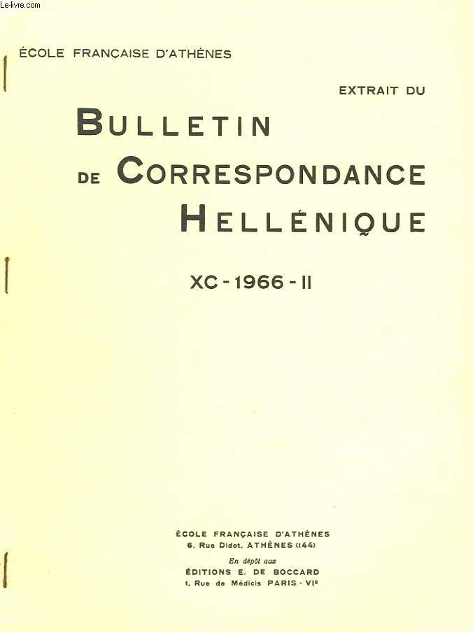 BULLETIN DE CORRESPONDANCES HELLENIQUES (EXTRAIT DE). XC-1966-II. ARTEMIS STEIRA A DELOS, par GERARD SIBERT.