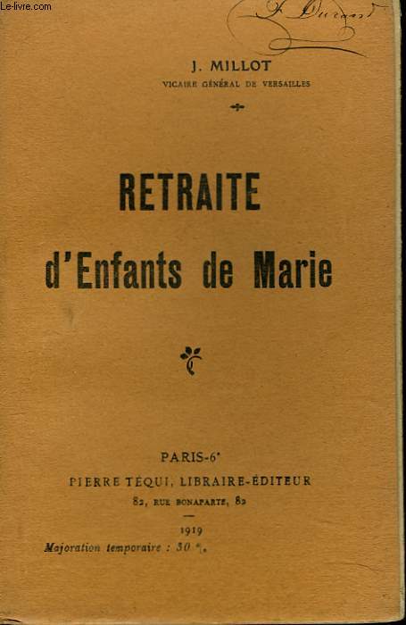 RETRAITE D'ENFANTS DE MARIE.