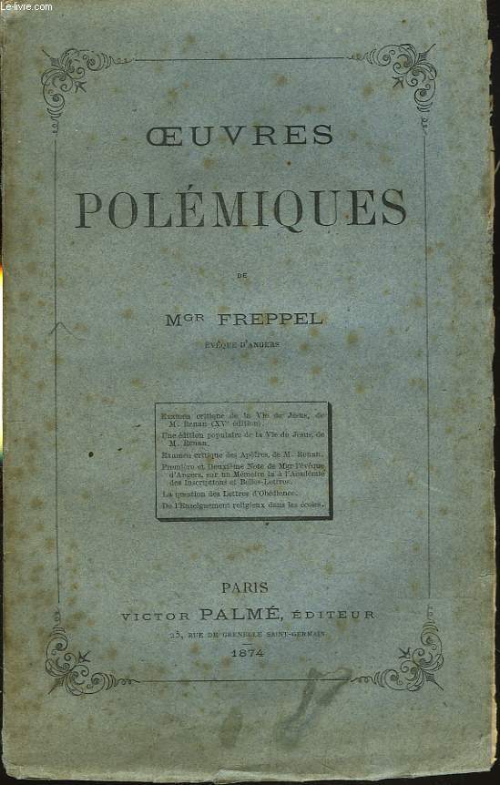 OEUVRES POLEMIQUES.