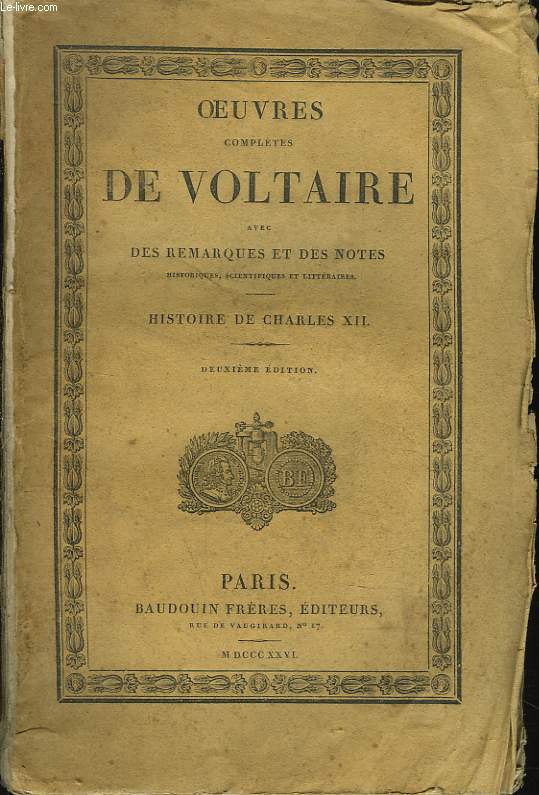 OEUVRES COMPLETES. TOMES 30. HISTOIRE DE CHARLES XII.