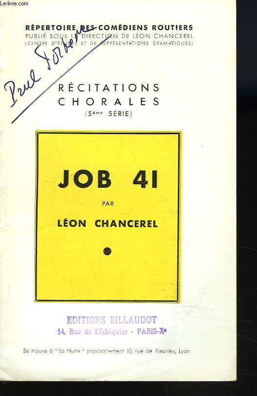 JOB 41 par LEON CHANCEREL