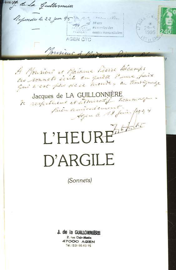 L'HEURE D'ARGILES. SONNETS.