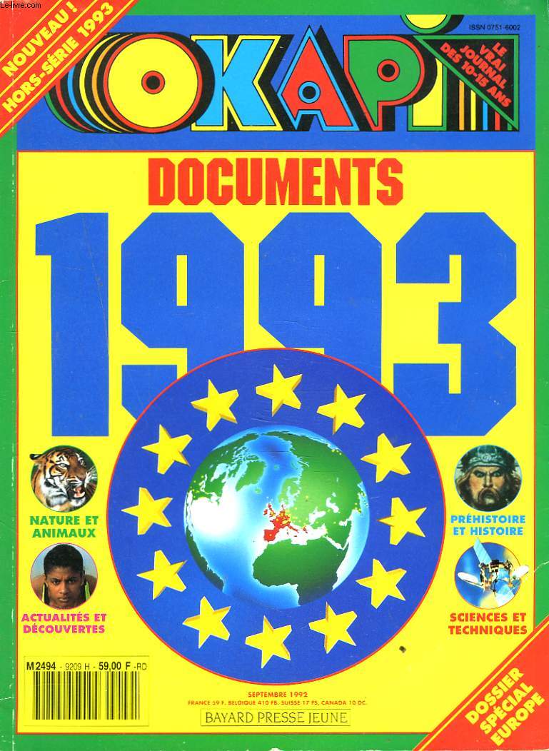 HORS SERIE OKAPI DOCUMENTS 1993. DOSSIER SPECIAL EUROPE.