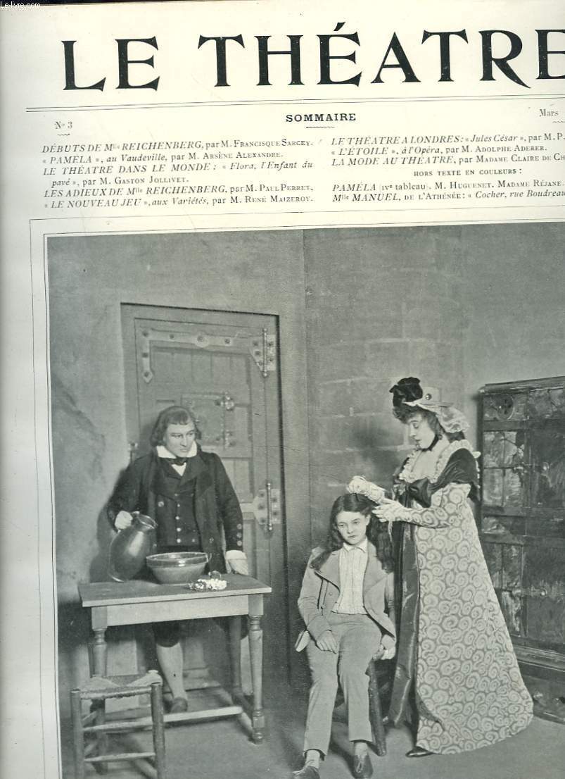 LE THEATRE. REVUE N3, MARS 1898. DEBUTS DE Mlle REICHENBERG, par F. SARCEY/ 