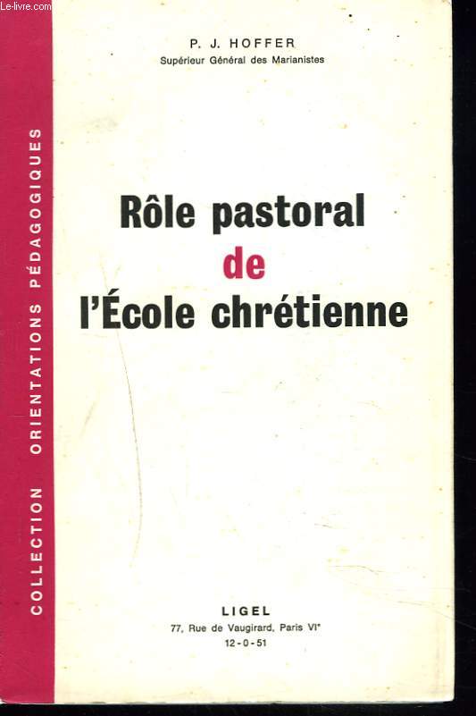 RLE PASTORAL DE L'ECOLE CHRETIENNE