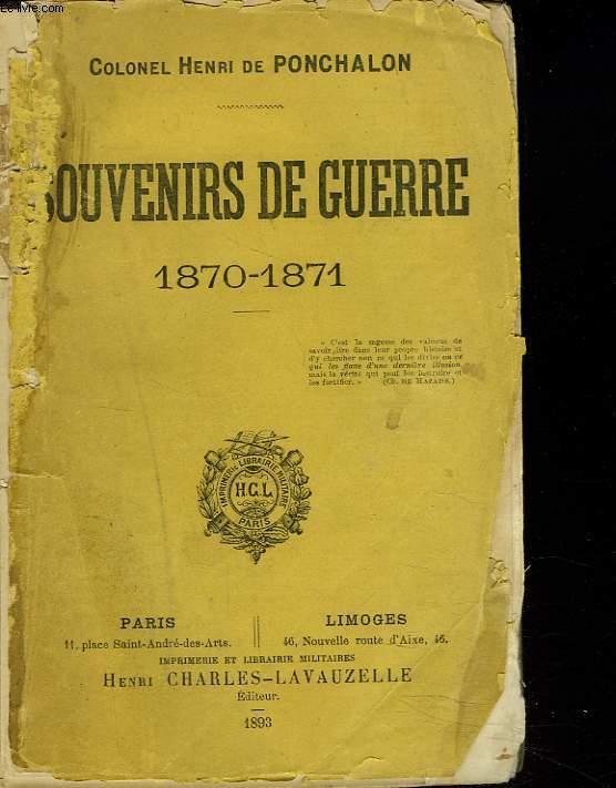 SOUVENIRS DE GUERRE 1870-1871.