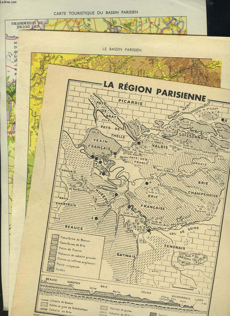 CARTES DE LA REGION PARISIENNE / LES INDUSTRIES + CARTE DU BASSIN PARISIEN + CARTETOURISTIQUE DU BASSIN PARISIEN.