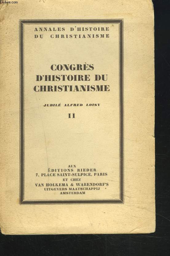 CONGRES D'HISTOIRE DU CHRISTIANNISME. II.
