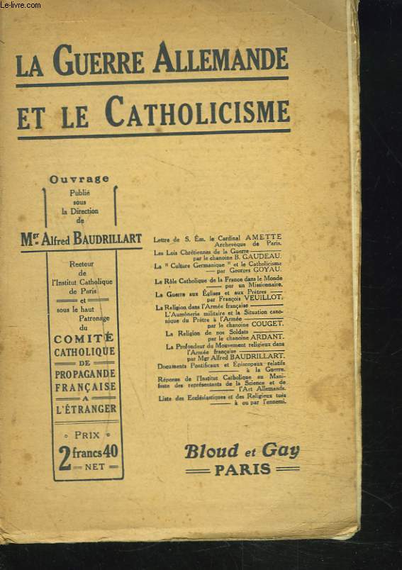 LA GUERRE ALLEMANDE ET LE CATHOLICISME