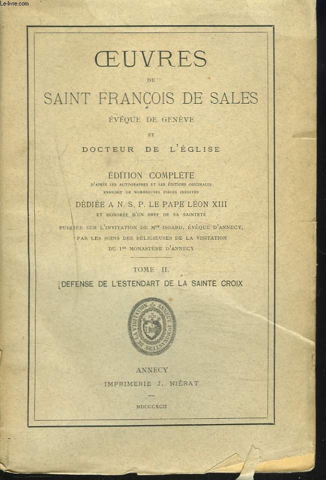 OEUVRES. TOME II. DEFENSE DE L'ESTENDART DE LA SAINTE CROIX.