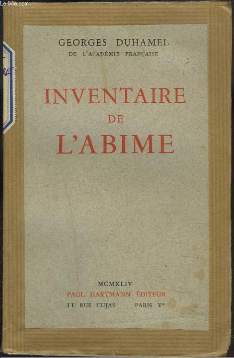 INVENTAIRE DE L'ABIME 1884-1901.